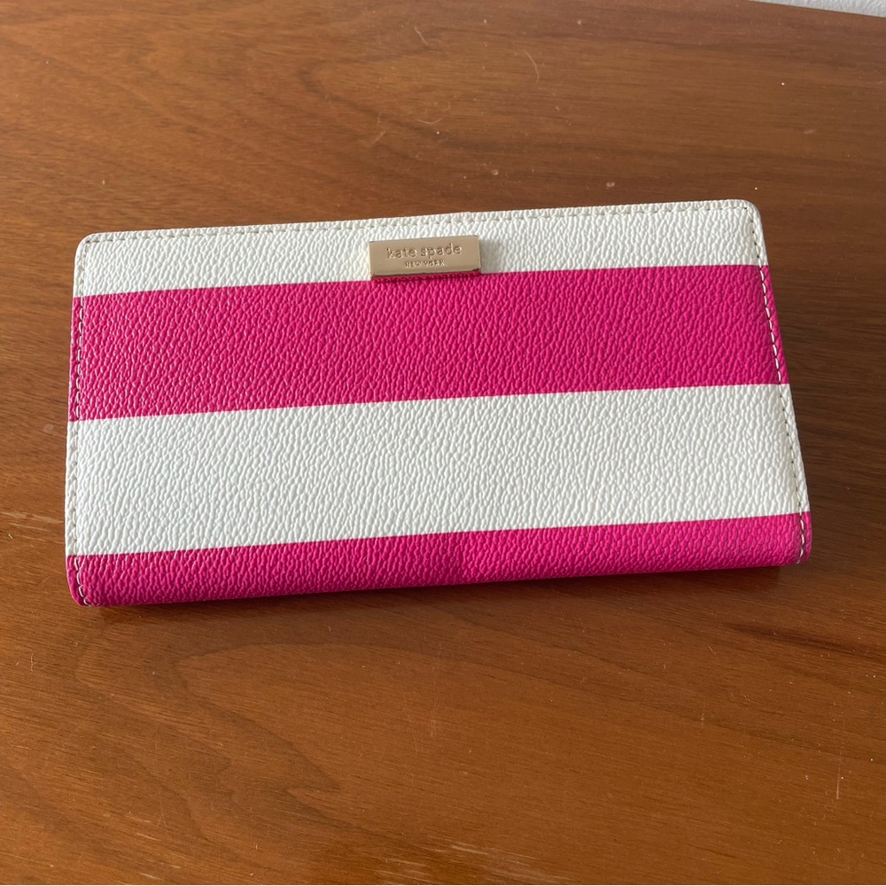 Kate Spade Bold Pink and White Wallet